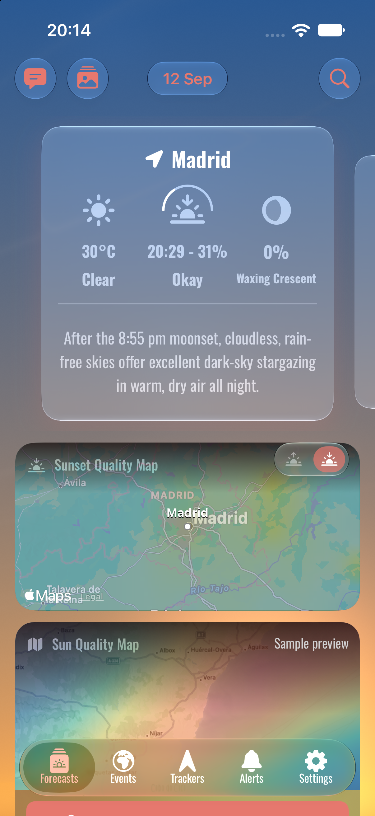 The redesigned Solora Home screen running on iOS 27
